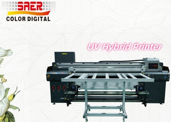 SAER Flatbed And Roll to Roll Hybrid UV Sticker Glass Printer