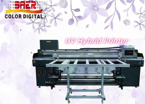 Drukarka hybrydowa UV 3 lub 4 głowice Drukarka atramentowa szerokoprzedmiotowa Flatbed and Roll to Roll
