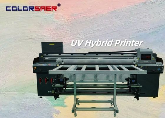180cm szerokość druku UV Roll to Roll & Flatbed Hybrid Printer z głowicą druku 3 pcs lub 4 pcs optyczny lakier CMYK