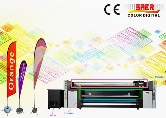 Inline Curing Fabric Printer Machine 6 Pass do Polyster