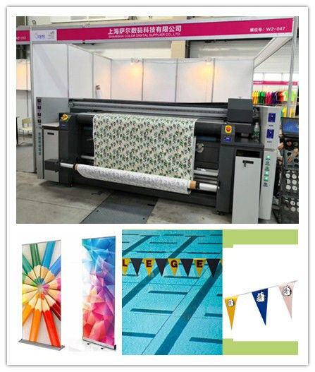 Dual CMYK Color Flag Printing Machine / Direct To Fabric Printing Machine With Three Epson 4720 Print Heads