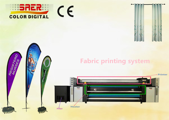 3 sztuki Epson Head Pigment Ink Bezpośrednio flagowa maszyna drukarska Inline Curing Solution
