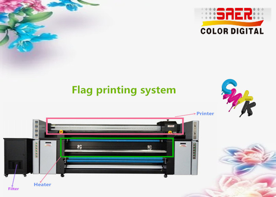 SAER Digital Textile Printing System / Flag Fabric Printing Machine 1400 dpi