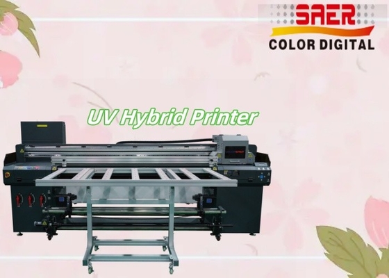 SAER Flatbed And Roll to Roll Hybrid UV Sticker Glass Printer