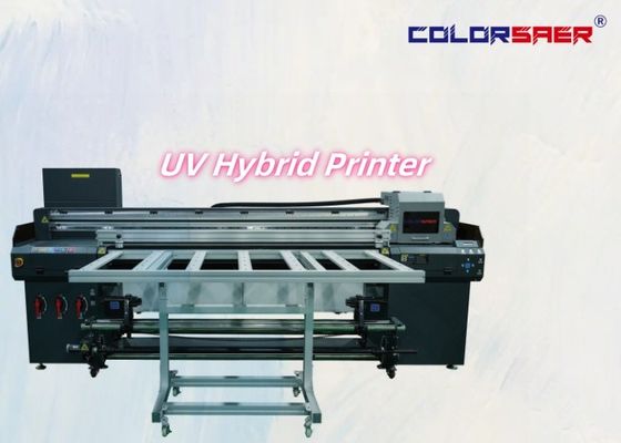 180cm szerokość druku UV Roll to Roll & Flatbed Hybrid Printer z głowicą druku 3 pcs lub 4 pcs optyczny lakier CMYK