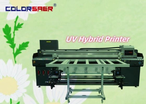 1.8m UV Hybrid Printer do reklamy zewnętrznej i wewnętrznej CMYK + W + CMYK + lakier