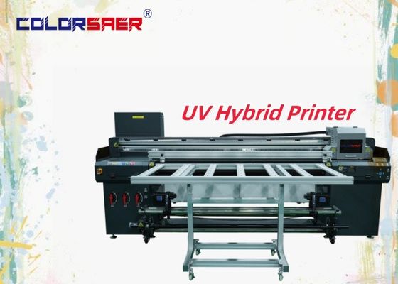 1.8m szerokości 3/4 głowicy drukarskiej cyfrowej UV Inkjet Hybrid Printer do druku z rolki na rolkę i druku o nieregularnym kształcie