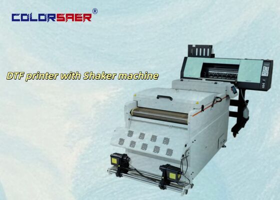 2 lub 4 Głowa drukarka cyfrowa SAER DTF Drukarka 60cm /A3 Rozmiar PET Film Offset T-shirt DTF Drukarka z Shaker Powder Machine