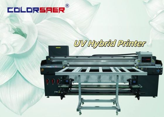 1.8m szerokości 3/4 głowicy drukarskiej cyfrowej UV Inkjet Hybrid Printer do druku z rolki na rolkę i druku o nieregularnym kształcie